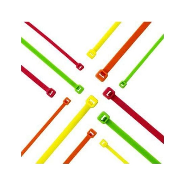 Cable Tie, 7-1/2 in L, 1.88 in Max Bundle Dia., Pink, Nylon 6/6, 50 lb Strength, 100 PK